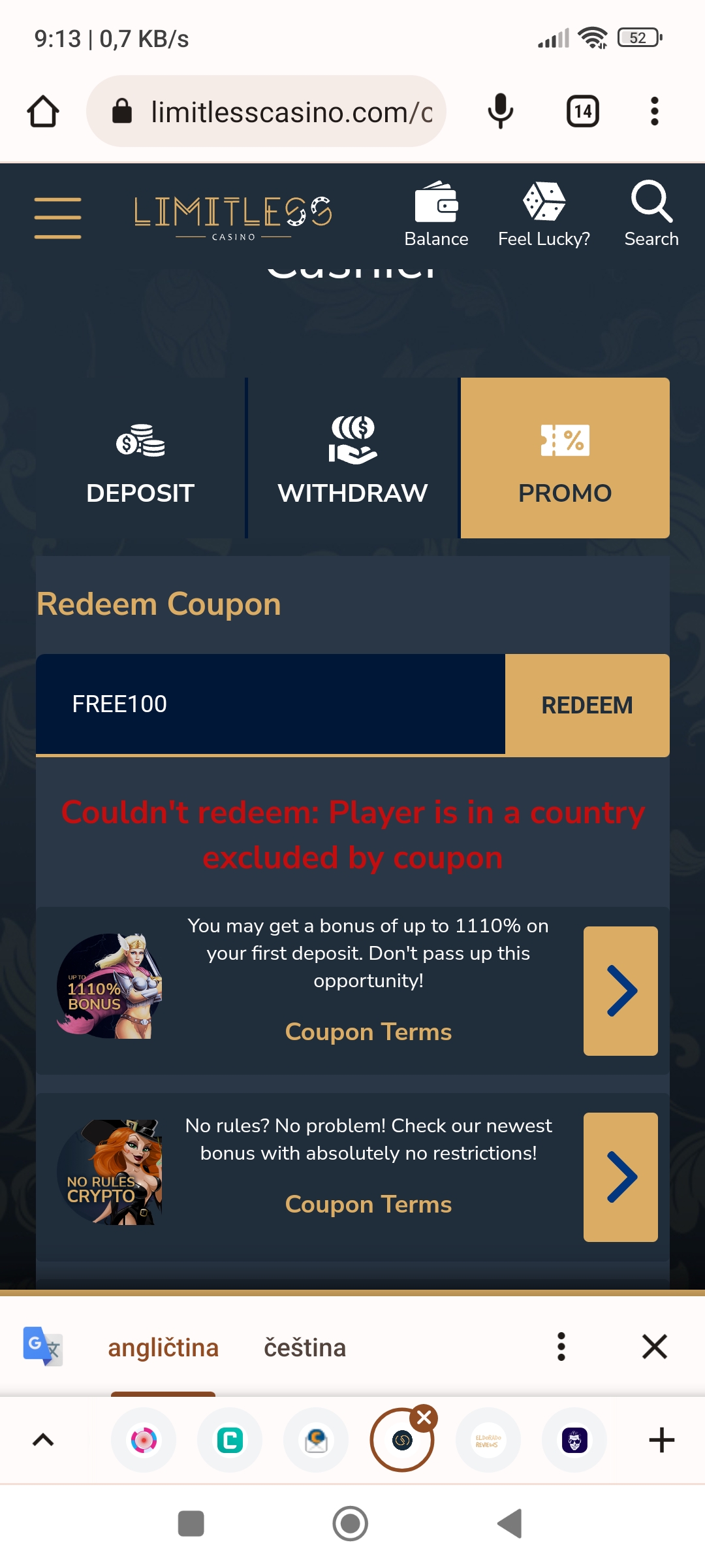 bcasino no deposit bonus